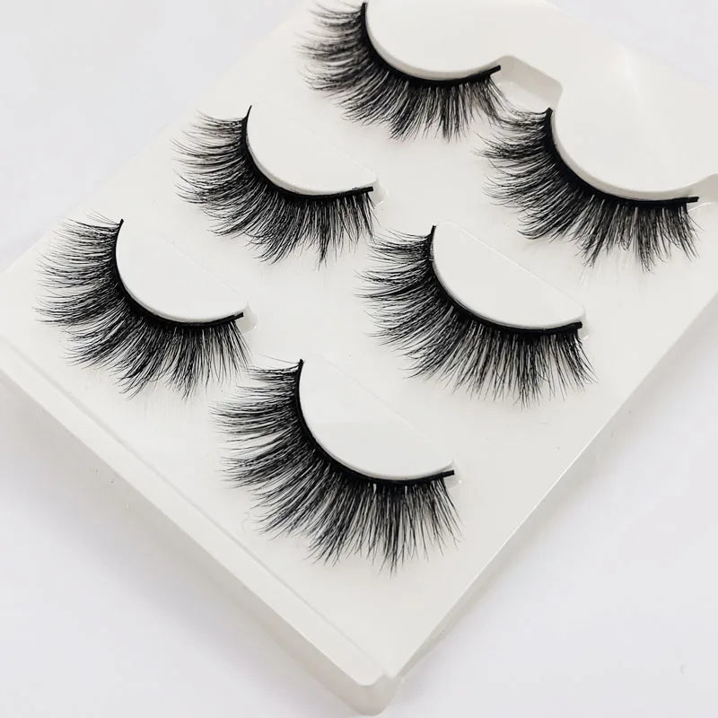 YSDO 3/10pairs Manga Lashes Natural Look False Eyelashes 3D Fake Mink Lashes Extensions Makeup Tools Clear Band Faux Cils