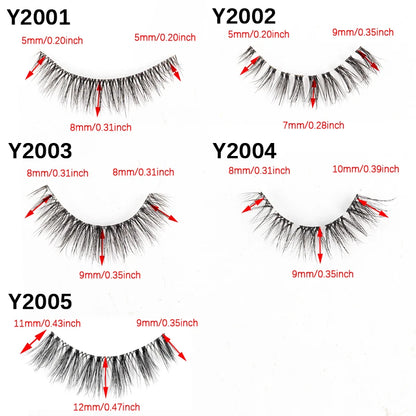 YSDO 3/10pairs Manga Lashes Natural Look False Eyelashes 3D Fake Mink Lashes Extensions Makeup Tools Clear Band Faux Cils