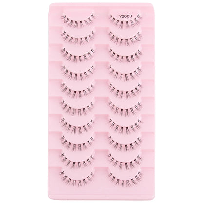 YSDO 3/10pairs Manga Lashes Natural Look False Eyelashes 3D Fake Mink Lashes Extensions Makeup Tools Clear Band Faux Cils