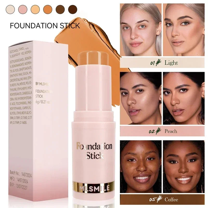 Facial Stick Foundation Full Coverage Dark Skin Foundation Makeup Lasting Oil-control Concealer Base Cream Matte Natural Primer