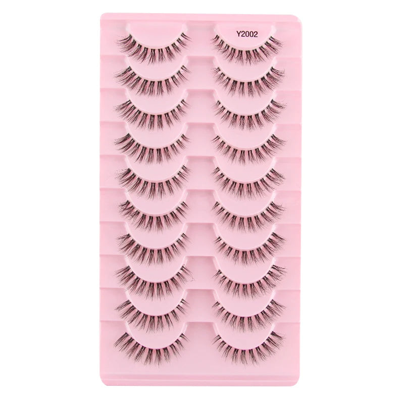 YSDO 3/10pairs Manga Lashes Natural Look False Eyelashes 3D Fake Mink Lashes Extensions Makeup Tools Clear Band Faux Cils