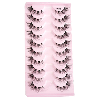 YSDO 3/10pairs Manga Lashes Natural Look False Eyelashes 3D Fake Mink Lashes Extensions Makeup Tools Clear Band Faux Cils