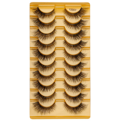 YSDO 3/10pairs Manga Lashes Natural Look False Eyelashes 3D Fake Mink Lashes Extensions Makeup Tools Clear Band Faux Cils