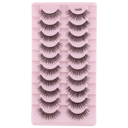 YSDO 3/10pairs Manga Lashes Natural Look False Eyelashes 3D Fake Mink Lashes Extensions Makeup Tools Clear Band Faux Cils