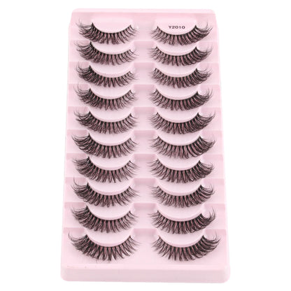 YSDO 3/10pairs Manga Lashes Natural Look False Eyelashes 3D Fake Mink Lashes Extensions Makeup Tools Clear Band Faux Cils