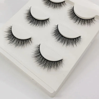 YSDO 3/10pairs Manga Lashes Natural Look False Eyelashes 3D Fake Mink Lashes Extensions Makeup Tools Clear Band Faux Cils