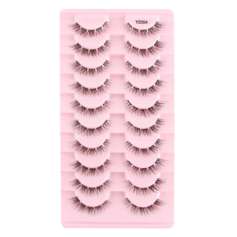 YSDO 3/10pairs Manga Lashes Natural Look False Eyelashes 3D Fake Mink Lashes Extensions Makeup Tools Clear Band Faux Cils