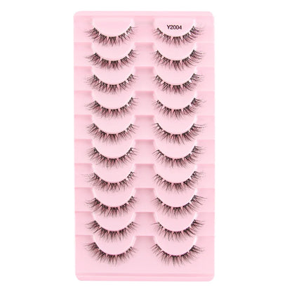 YSDO 3/10pairs Manga Lashes Natural Look False Eyelashes 3D Fake Mink Lashes Extensions Makeup Tools Clear Band Faux Cils